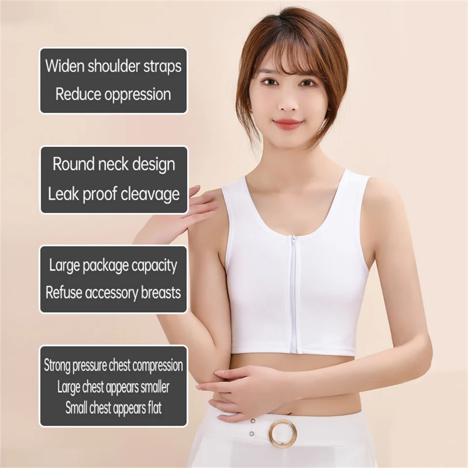 Becirzet Damen Atmungsaktiver Brustbinder, Atmungsaktive Drahtlose Brustbandage, Dünne Kurze Unterwäsche-Weste – Detail 3