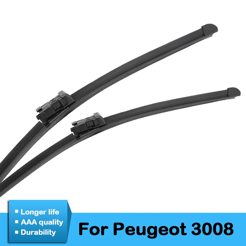 

BROSHOO Car Windscreen Wiper Blades For Peugeot 3008 2008 2009 2010 2011 2012 2013 2014 2015 2016 2017 2018 Fit Push Button Arm