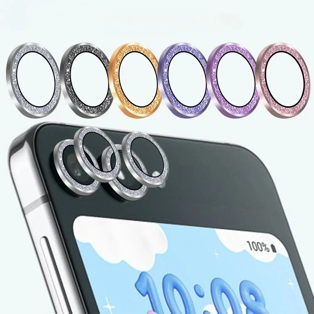 

Luxury Stardust Glitter Metal Case For Samsung Galaxy Z Flip 7 6 5 4 Anti-Scratch Lens Ultra HD Slim Tempered Glass Protect Film
