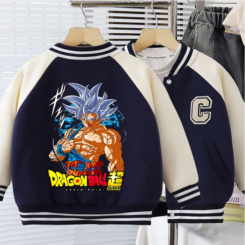 Dragon Ball Boy Baseball Jacket Kids Anime Goku Print Embroidered Letters Cardigan Children Coat Baby Outerwear Spring Clothes - view 4