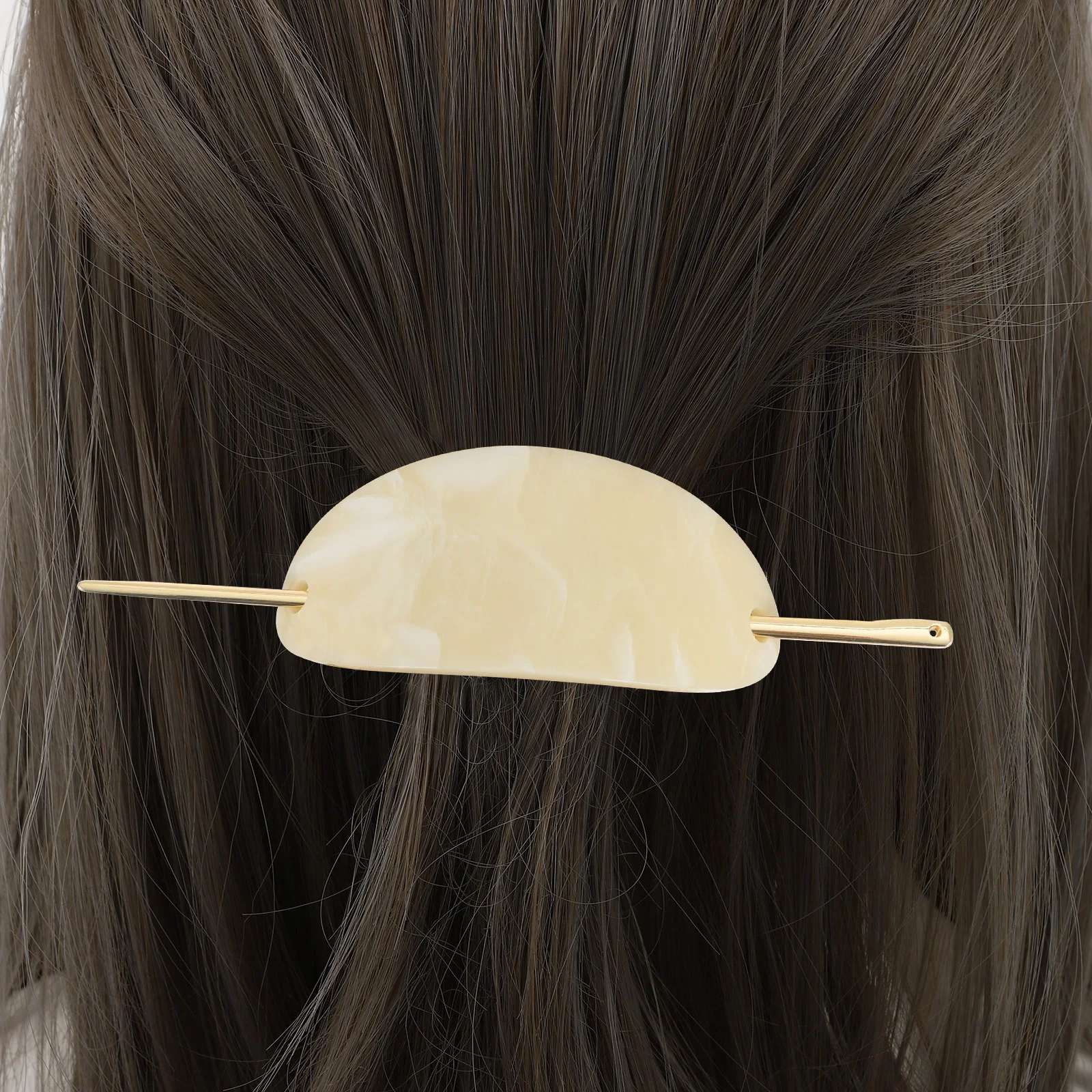 

2pcs Oval Shape Hair Stick Hairpin Acrylic Women Hair Styling Stick Bun Ponytail Holder For Wedding Party Prom Night Out