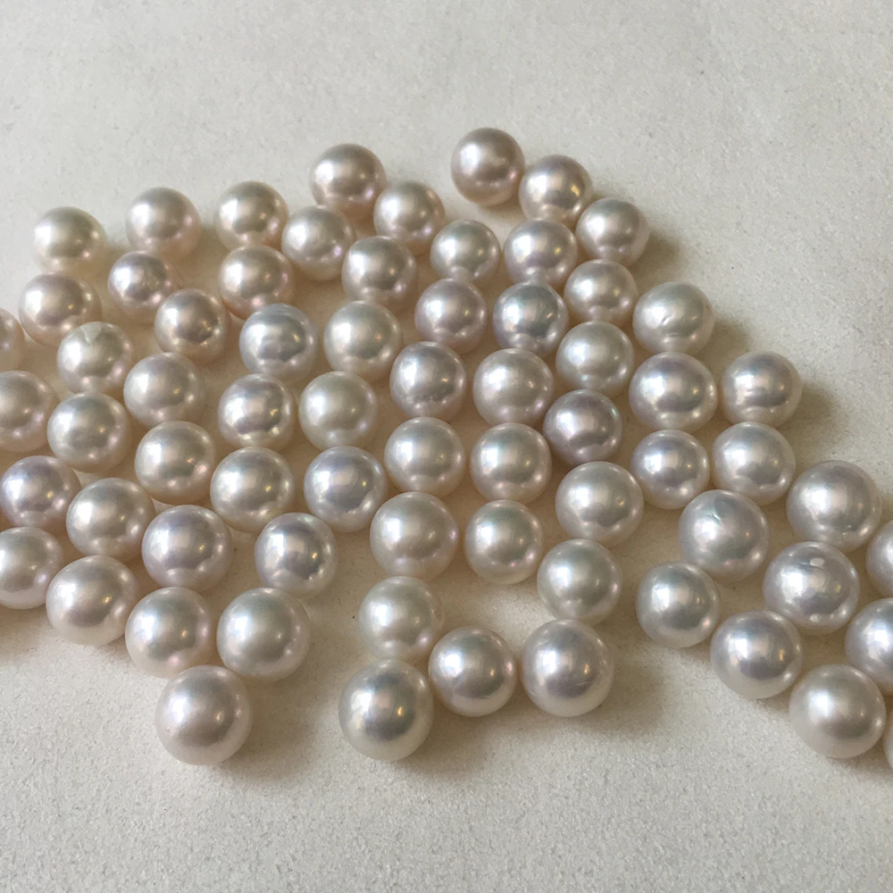 Jewelry findings diy beads 9-10 mm good luster AA round Nature freshwater loose pearl,half hole,no hole,wholesale price