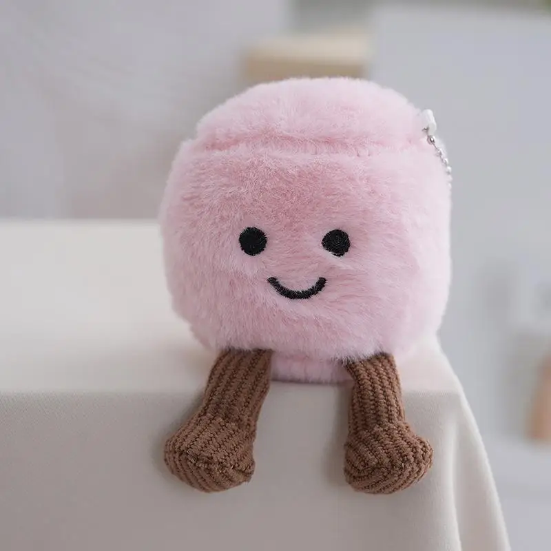 Cute Fun Two Marshmallow Keychain Cotton Candy Tone Cute Soft Two Tone Keychain Bag Pendant Accessories Dolls Pendant Xmas Gift