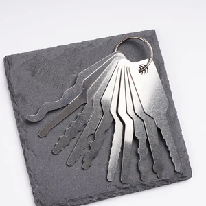 طقم طوارئ قفل السيارة الأوتوماتيكي العالمي ، أداة الباب المفتوح ، طقم المفاتيح ، 10 قطع أفضل 12 جهاز لفتح باب السيارة - رقم 12