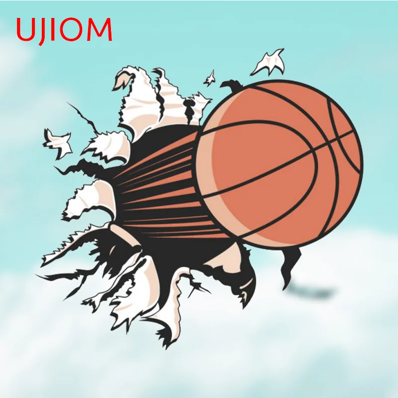 UJIOM tear Basketball design Wall Sticker Vinyl Anime Decal Personality Funny Suitcase Accessories House Cartoon Stickers