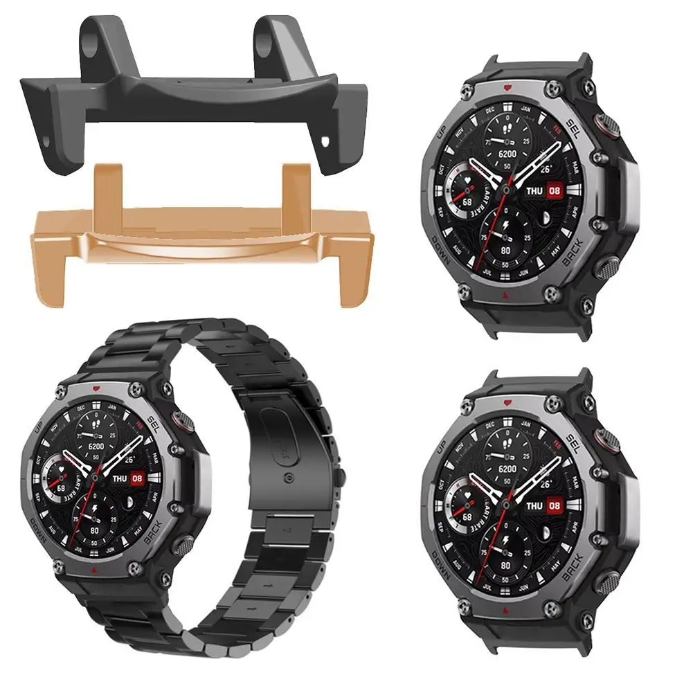 Watch Metal Connector For Amazfit T-Rex3 Smartwatch Stainless Steel Connector Bracelet 1Pair Adapter Watchband Strap