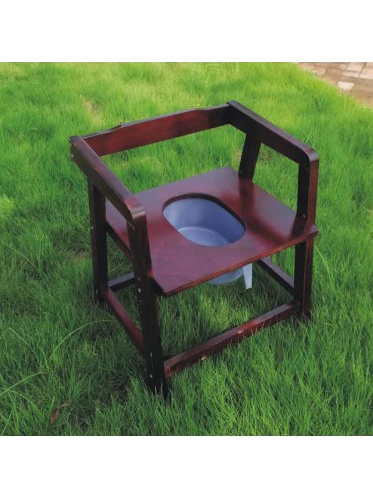Pregnant women's solid wood toilet stool for the elderly to use the toilet armrest booster