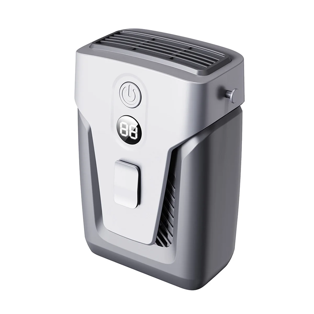 BFYLE USB مروحة محمولة بمشبك 3.7 فولت/1.2 أمبير مكيف هواء صغير خالي من الشفرة 12000 مللي أمبير في الساعة باور بانك 3 تروس كتم صوت الرياح رمادي