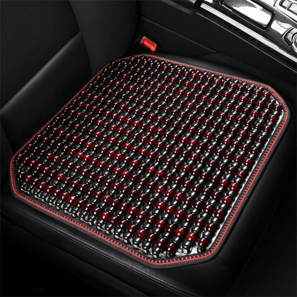 42x42cm Wooden Beads Pad Non-slip Breathable Designs Wooden Bead Cushion Summer Handwoven Pad Car Seat Cushion