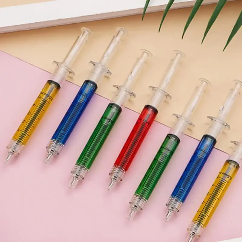 Injection Shape Ballpen Doctor Nurse Needle Ball Point Pen Office School Stationery Pen Syringe Needle Ballpoint Pen Write Tool