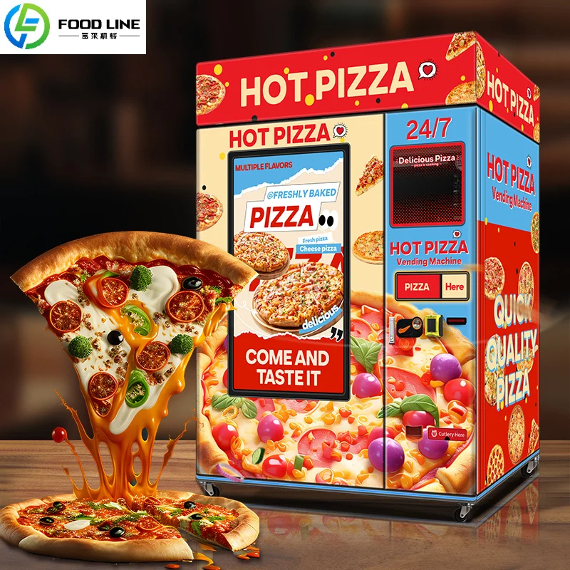 FOODLINE Small Cafe Pizza Vending Machine Simple Payment System Independent Frozen Storage Compartments