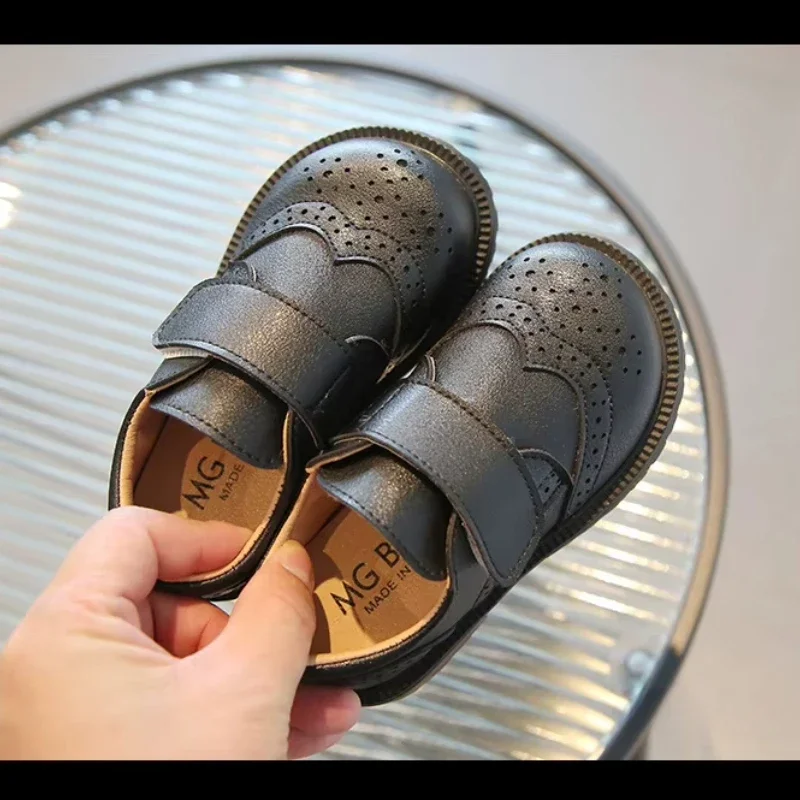 

Flats Heels Baby Boy Shoes Soft Leather British Boys Formal Party Shoe Kids Dress Shoes Office Black Brown Children Shoes