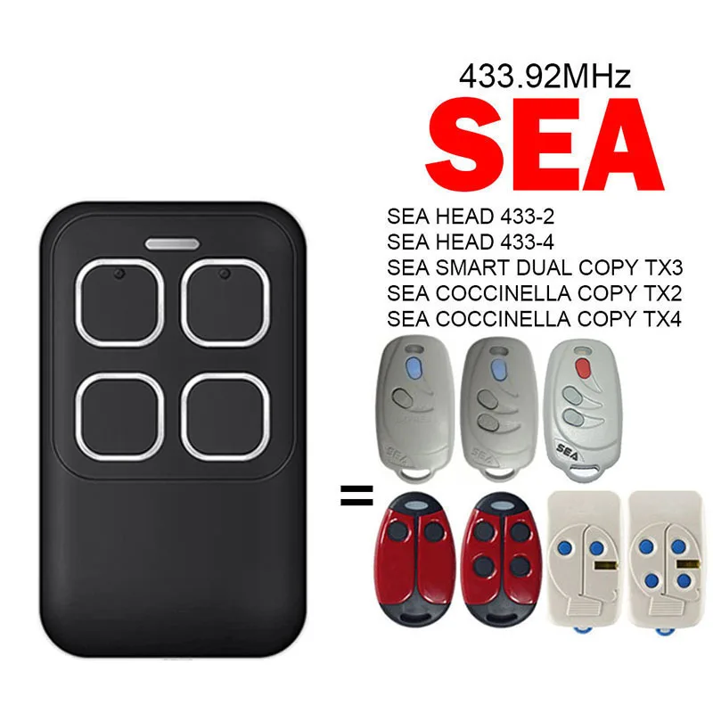 

SEA HEAD 433-2 433-4 COCCINELLA SMART DUAL COPY TX2 TX3 TX4 Garage Door Remote Control 433.92MHz Compatible With SWA Transmitter