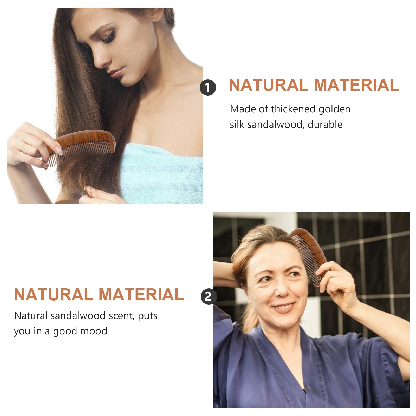 

Massage Hair Comb Brush Scalp Massager Multi Functional Sandalwood Herbal Washing Natural Scraping Tool