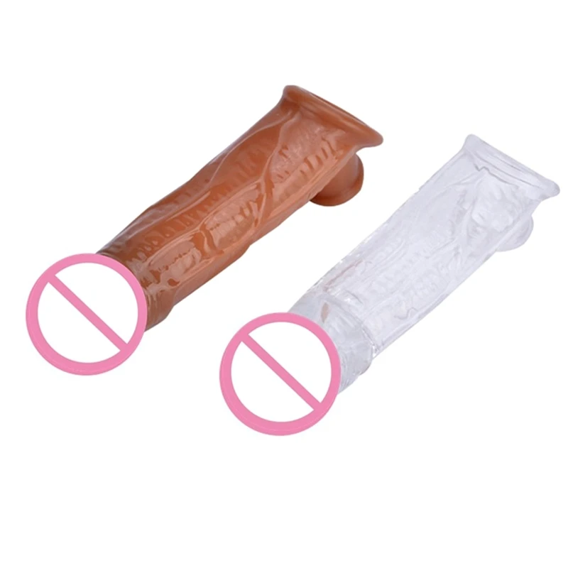 Soft TPE Penis Sleeve Extender Capa Peniana Enlargement Extensor De Pene Extension Adult Toys For Men Sexy Juguetes Sexulaes