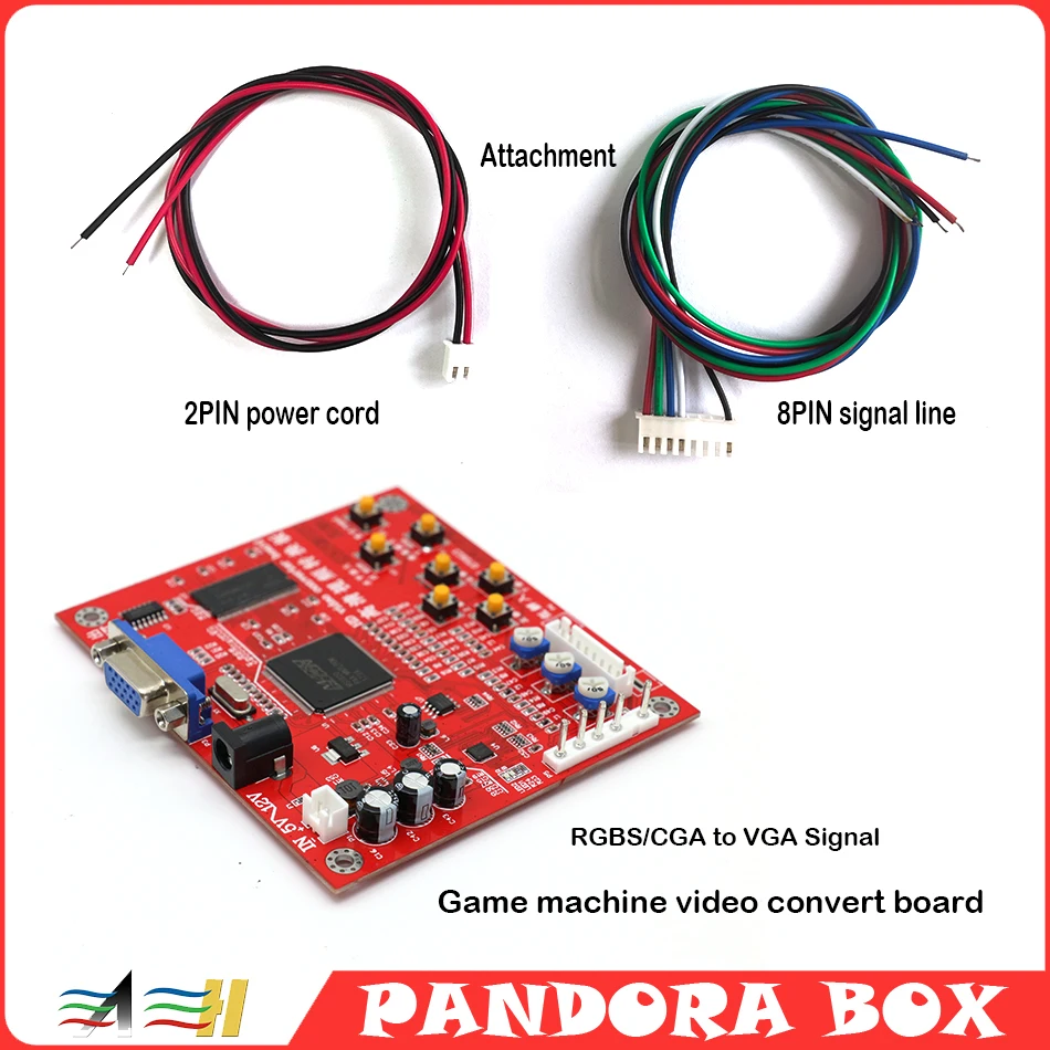 Преобразователь RGBS CGA/CVBS/S-VIDEO в VGA Pandora Box Ретро аркадная Семейная Игра видеопреобразователь для CRT LCD PDP монитор HD