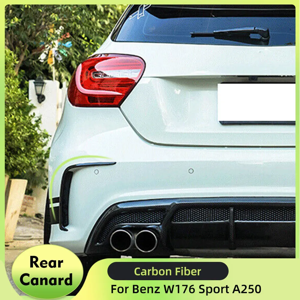 Car Rear Bumper Canards For Mercedes Benz W176 Sport A250 2013-2018 Carbon Fiber Rear Bumper Splitter Canard Fins