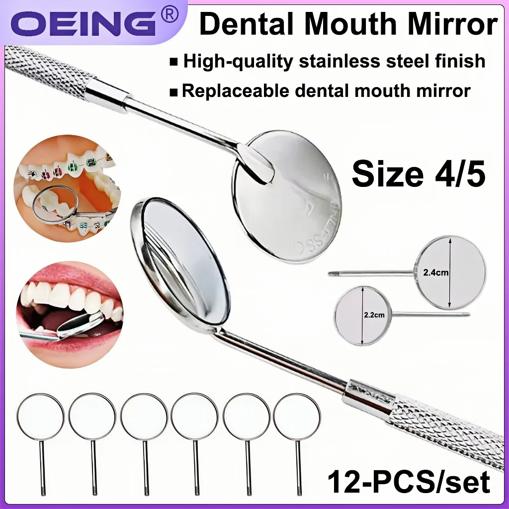 

12 шт./кор., стоматологическое зеркало для рта из нержавеющей стали, зеркало для ухода за полостью рта, зеркала для ухода за зубами, одонтоскоп, зеркало, отражатель, стоматологическое оборудование
