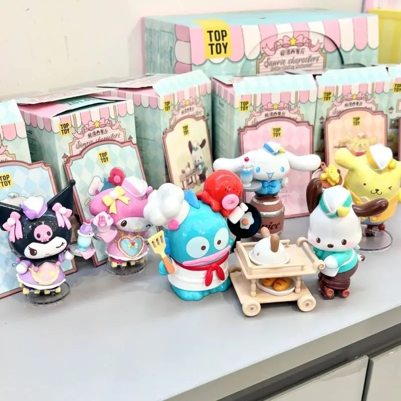 

Подлинная Toptoy Sanrio, семейное катание на роликовых коньках, западный ресторан, слепая коробка, кавайная модель, фигурки, украшение для куклы, подарки на день рождения для девочек