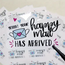 100pcs Happy Mail Funny Small Business Stickers Thank You Stickers DIY Gift Packaging Decoration for Personalized Gifts Label