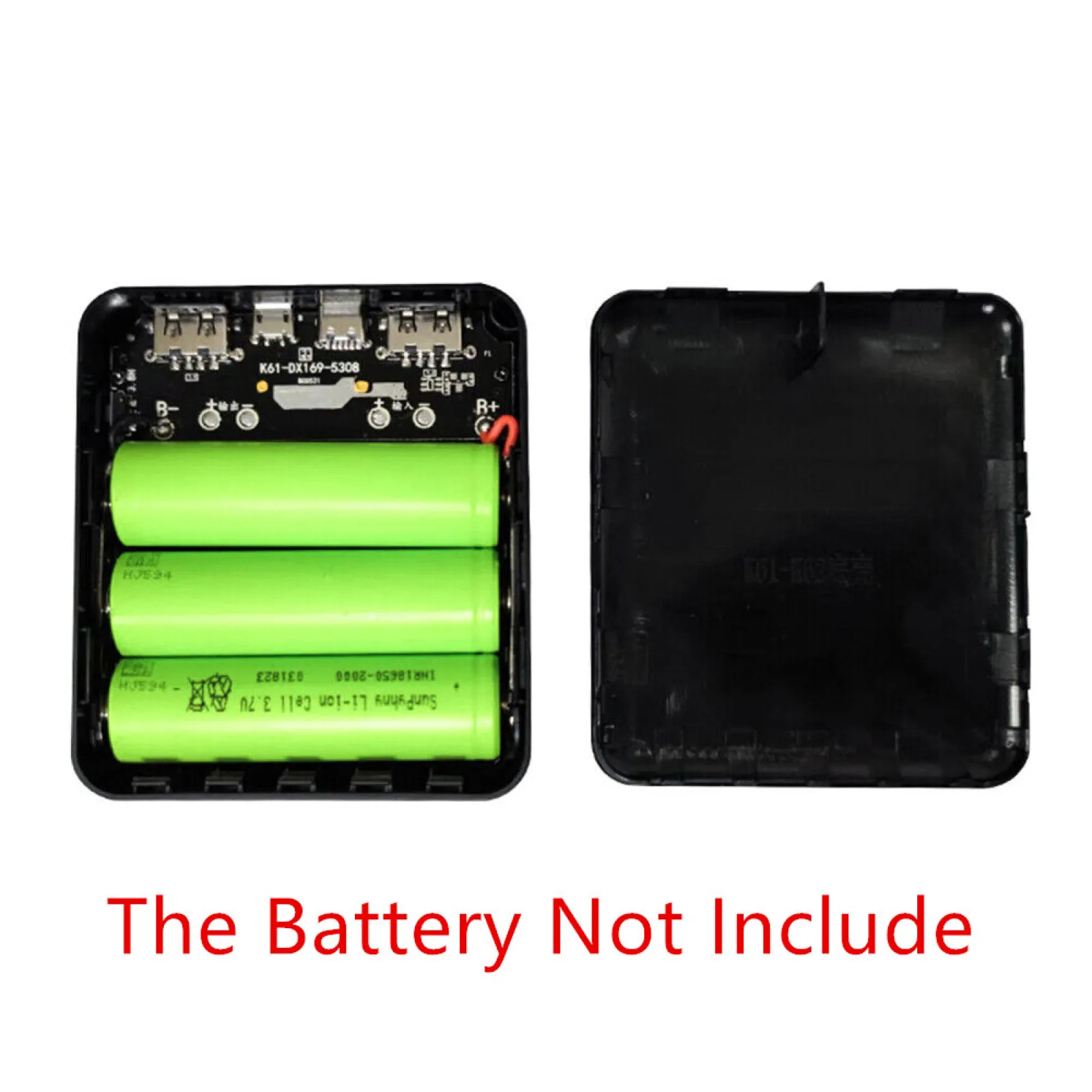 18650 Power Bank Cases 3X 18650 Battery Holder Storage Box Case 3 Slot Batteries Container Fast Charger Power Display Solderless