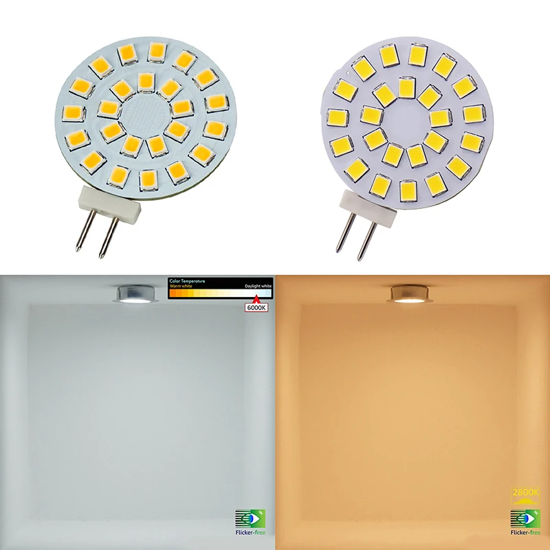 6/10pcs 18/24LEDs G4 LED Spotlight Bulbs AC/DC10V-30V 3W Spot Light Lamp Replacemet Part White/Warm White Lights for Home Decor