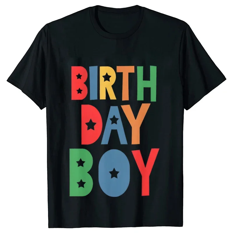 Mommy & Daddy Boys Birthday Squad Party T-shirt Y2k Tops Unisex Kids Summer Short Sleeve Tees Family Matching Oversized Clothing