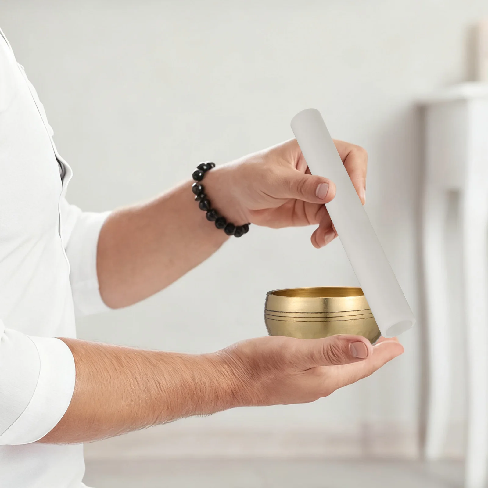 

Premium Acrylic Singing Bowl Stick Fine Polished Surface Comfortable Grip Ideal for Sound Healing and Relaxation Tibetan Bowl