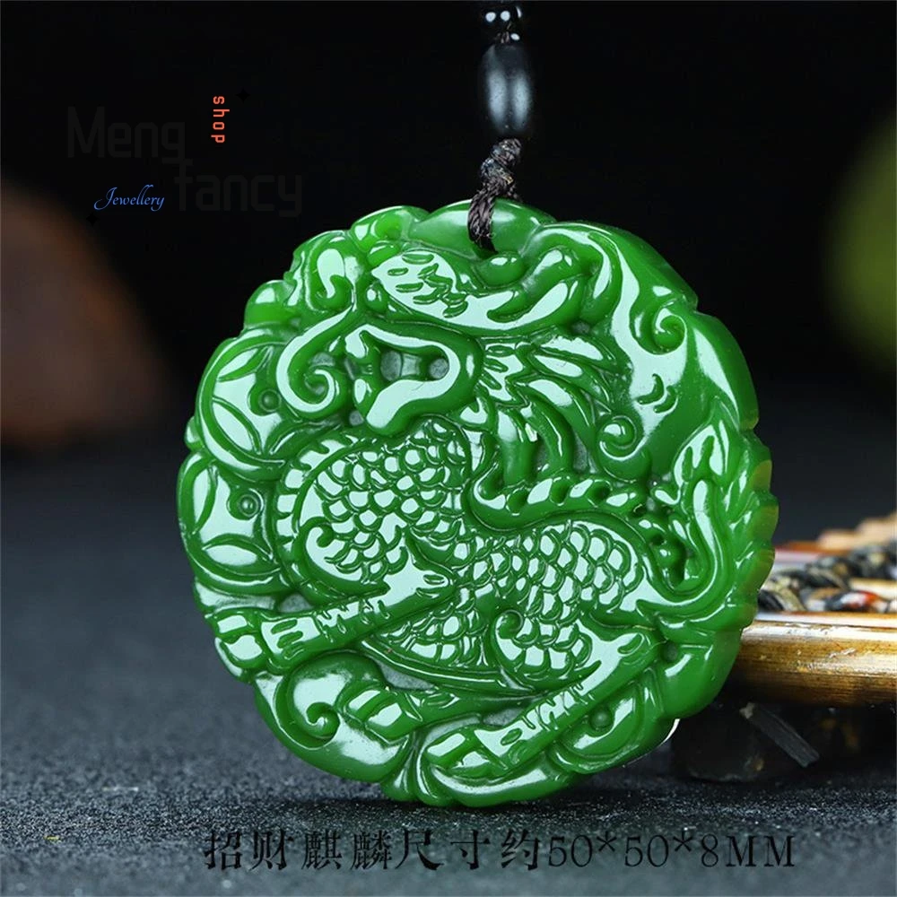 Natural Hetian Jade Zodiac Signs Dragon Tiger Guanyin Bodhisattva Maitreya Buddha Pendant Exquisite Popular Fashion Fine Jewelry