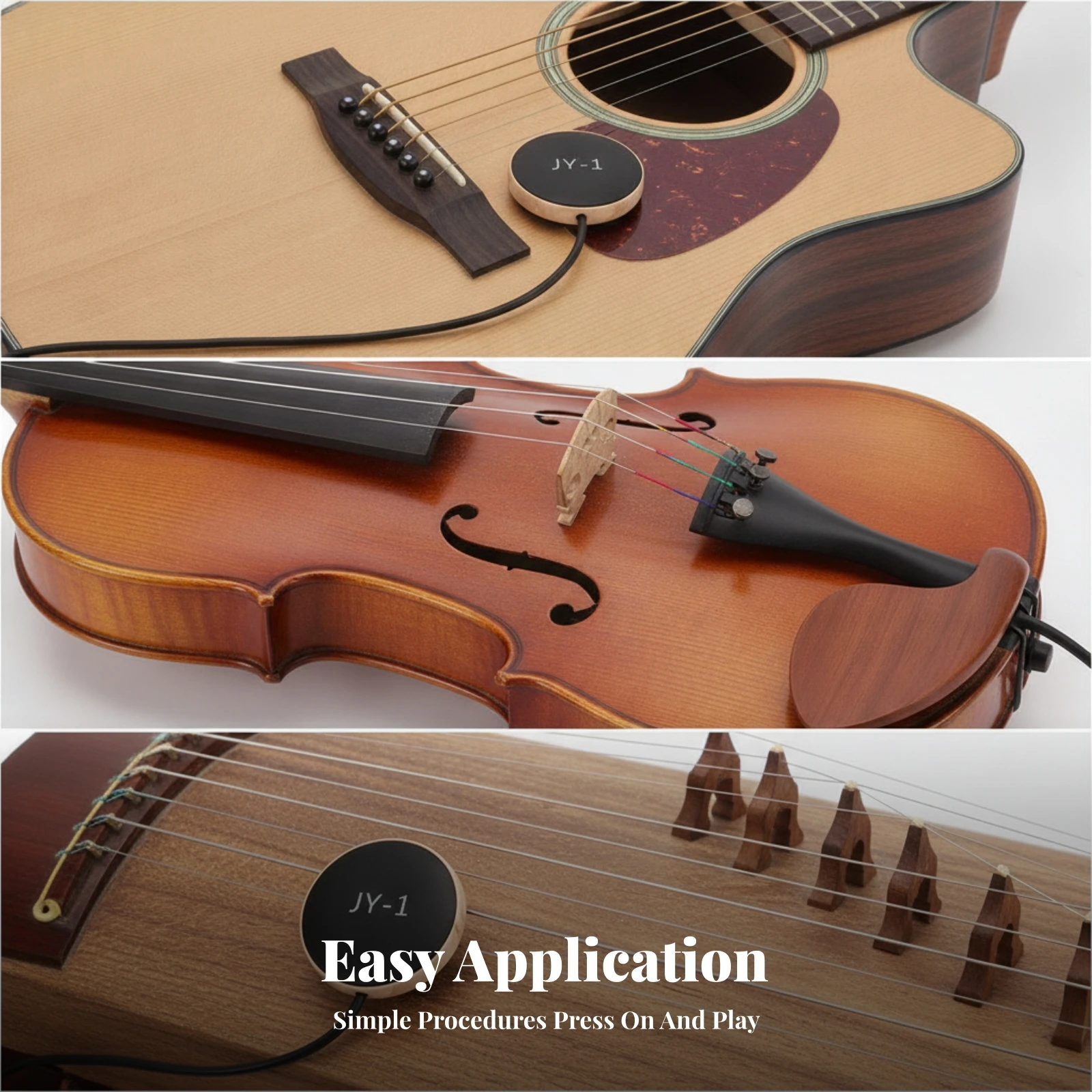 Acoustic Guitar Soundhole Pickup Easy to Install Acoustic Guitar Pickup Accessory Clean Sound Pickup for Violinists