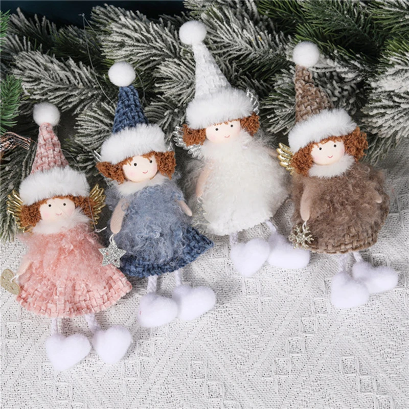 Christmas Angel Girl Doll Pendant Christmas Tree Hanging Ornaments Xmas Plush Angel Girl Pendant Party Holiday Decorations