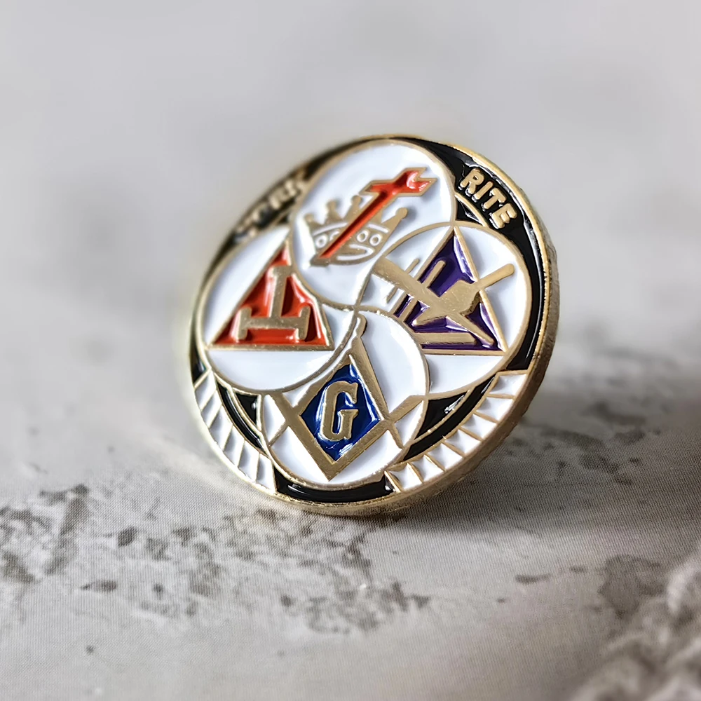 Masonic Lapel Pins Freemasonry Badge York Rite  Gifts Mason Freemason  Mason Symbol  cm Accessory