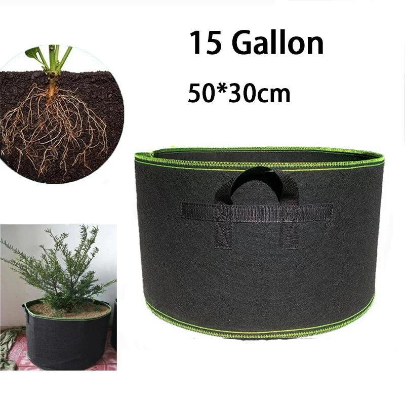 

15 Gallon Plant Grow Bags Hand Held Fabric Pot Jardim Orchard and Garden Flowers Plant Growing Container Gardening Tools D3