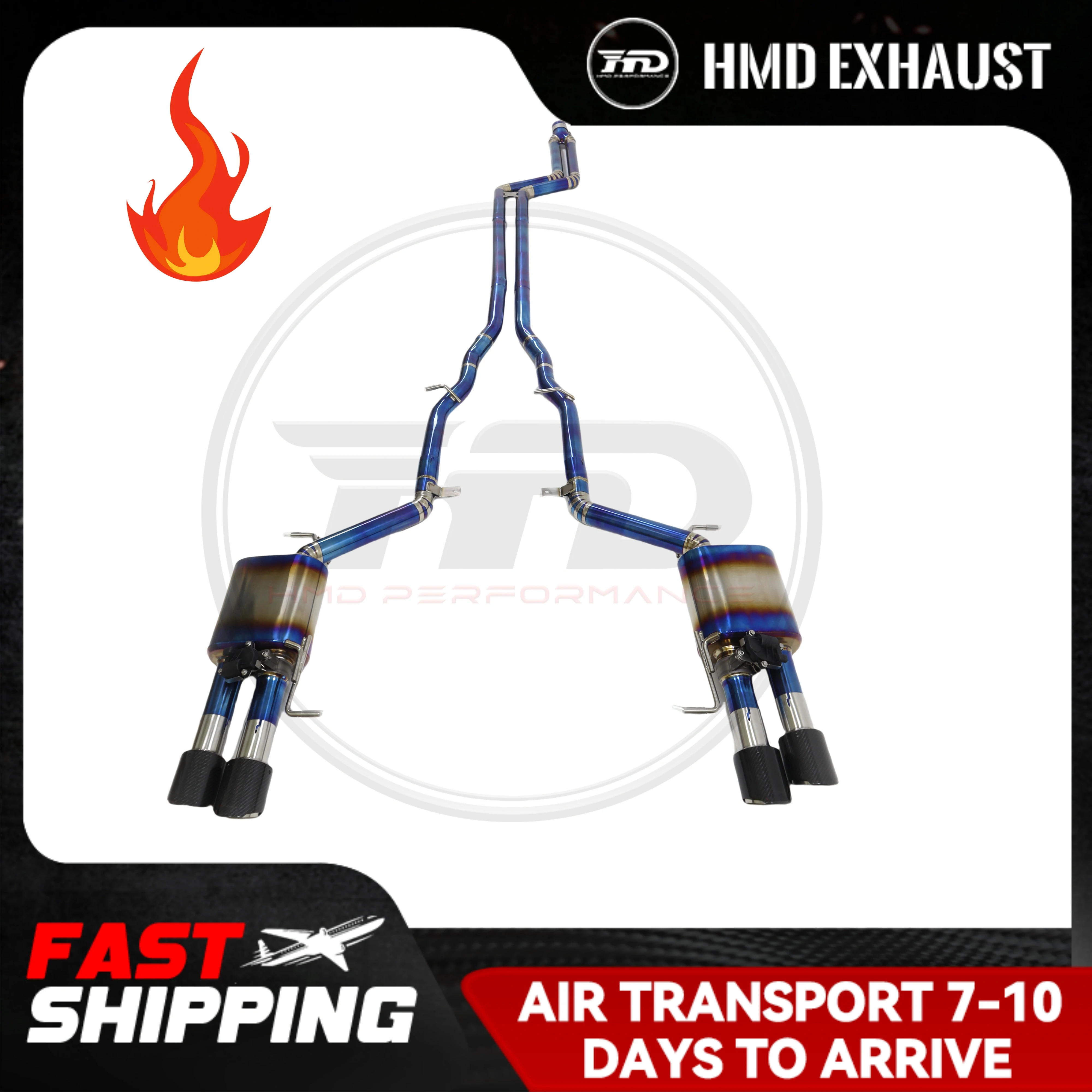 

Высокопроизводительный выхлопной трубы HMD Ti/SS304 Catback подходит для BMW 640i F06 N55, глушитель электронного клапана