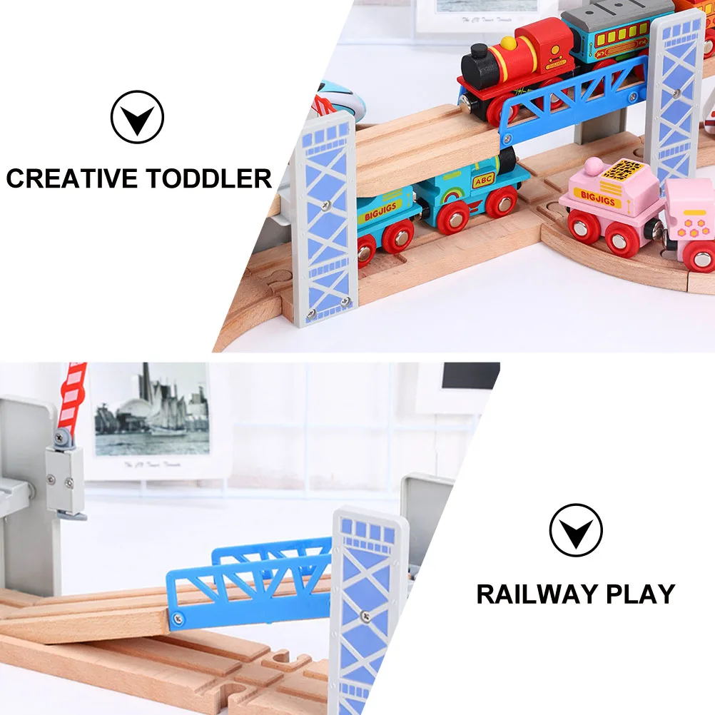 

1 set Double Layer Wooden Train Track Bridge Toys Raised Model Compatible Tracks Stimulate Thinking Outdoor Furniture
