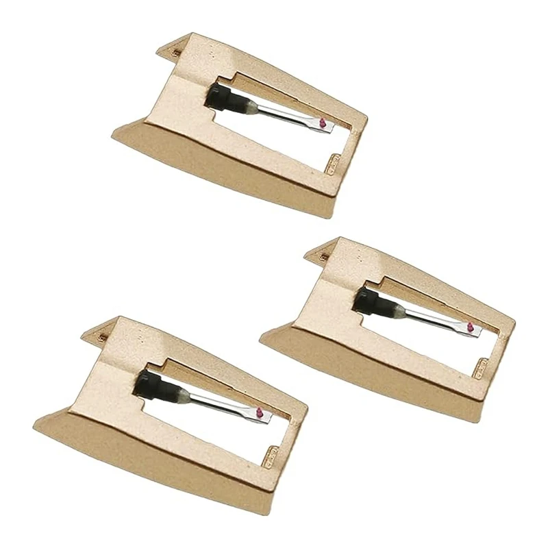 3 قطع من إبرة مشغل التسجيلات، إبر سجل ذهبية مطورة بديلة لـ Crosley، Victrola، Jensen Turntable متينة