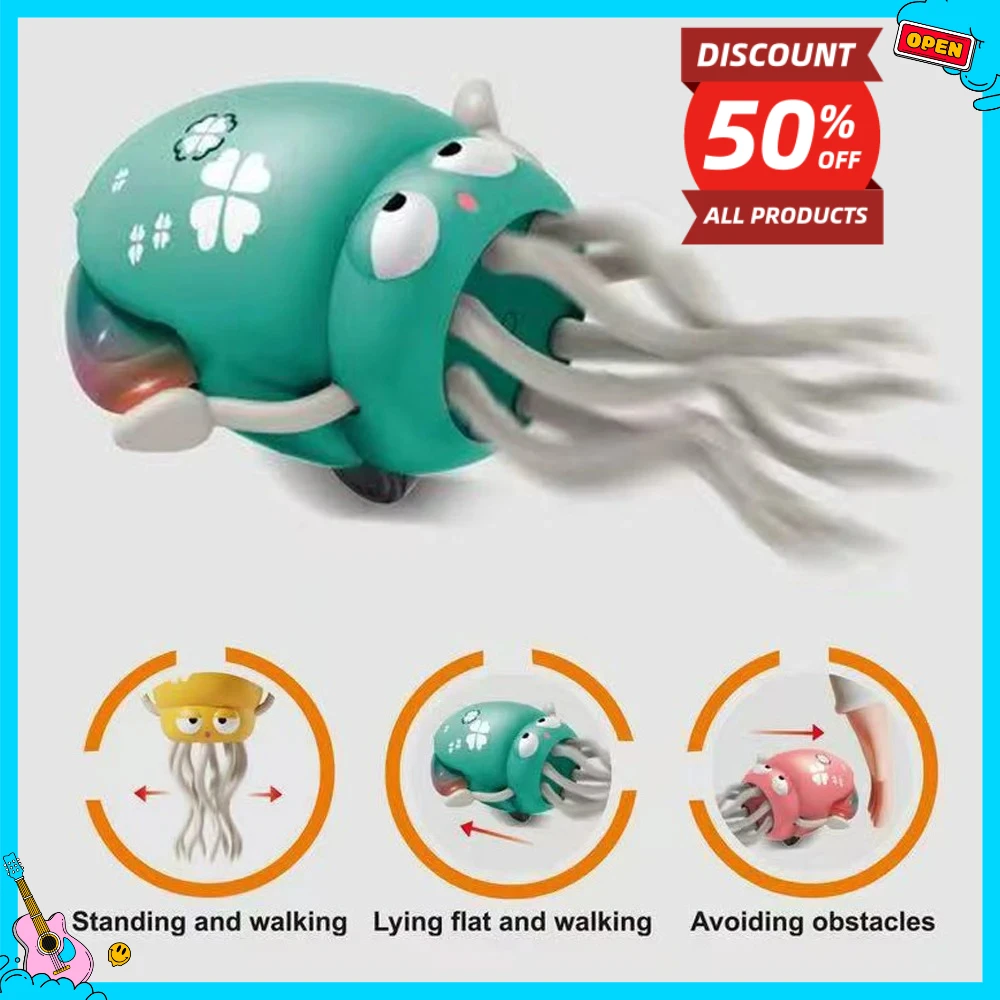 

Интерактивный ползающий питомец для предотвращения препятствий с мигающими огнями и музыкальным развлечением, снятие стресса и связыванием родителей и детей, подарок для детей