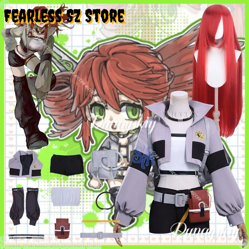 

Riyo GACHIAKUTA Косплей Новый аниме π로윈 의상 Fashion Hot Girls Punk Jirai Kei Styles Пальто Шорты Парики Набор Хэллоуин Рождество Cos