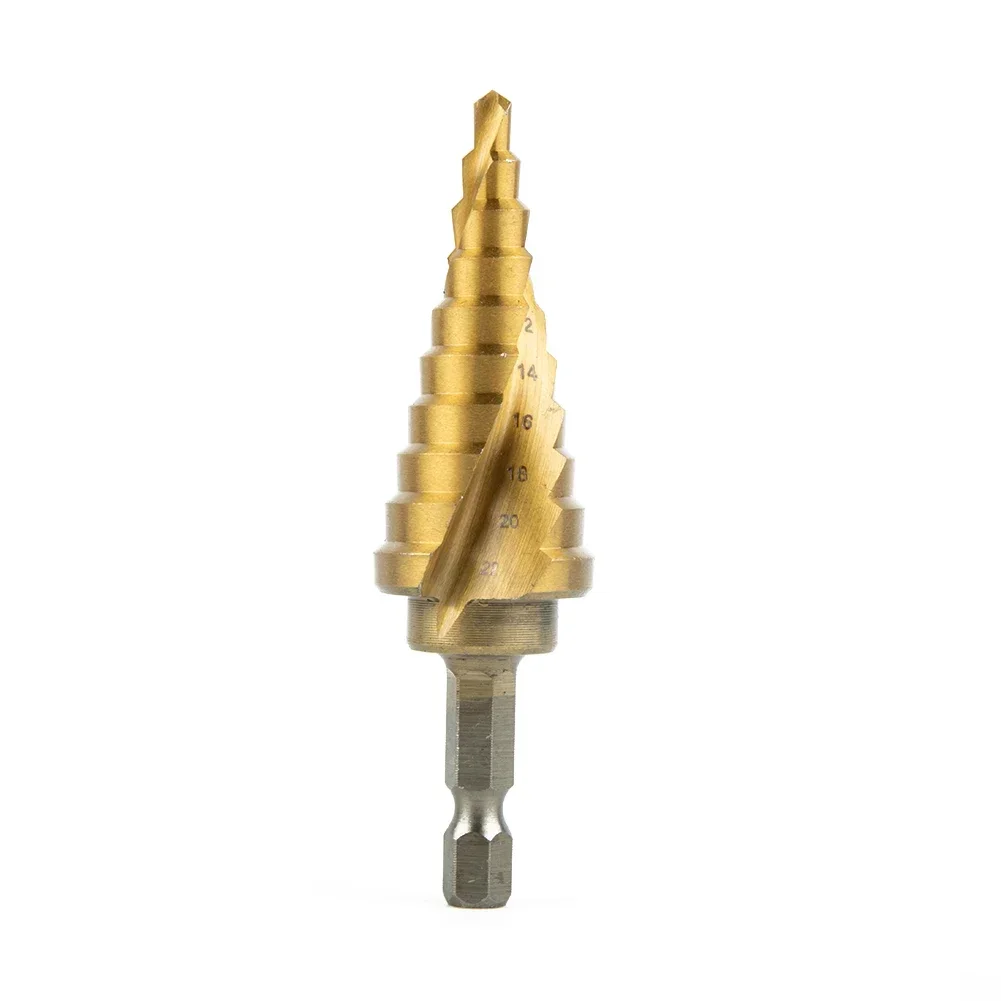 High Quality Hot Sale Useful Step Drill Bit 4-22mm Drill Bit Gold Insulation Boards Sheet Iron Plate Spiral Fluted