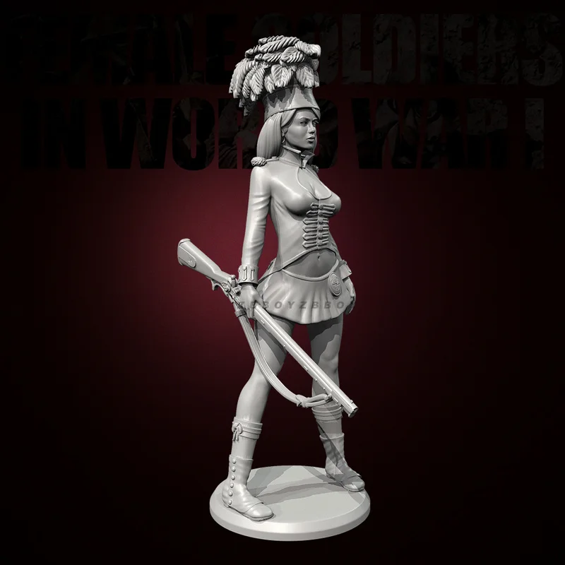 

38 мм 50 мм 75 мм фигурка из смолы, женские солдаты в Wwi Gk, микроминиатюрная 3d печатная белая модель игрушки в разобранном виде и неокрашенная