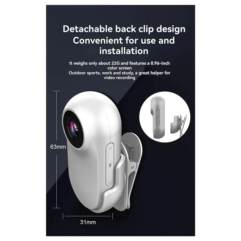 B04B-Pet Collar Camera USB Rechargeable HD 1080P LCD Display Pet Sport Camera Support Video And Photo Function For Cats