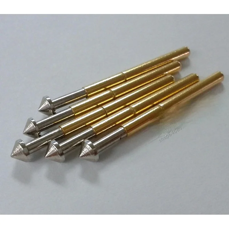 50 buah 156MIL uji runcing bidal 34MM panjang ujung bulat Pin uji P156-E Pogo Pin 4MM