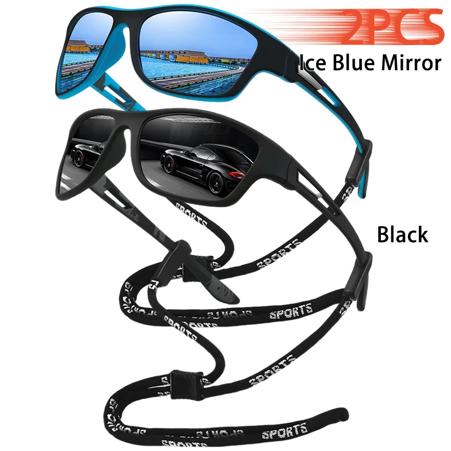Tarnmuster-Mode-Sonnenbrille für Autofahren, Angeln, Radfahren, Sport, Herren und Damen, Laufen, Bergsteigen, Sport-Sonnenbrille mit Kette – Detail 15