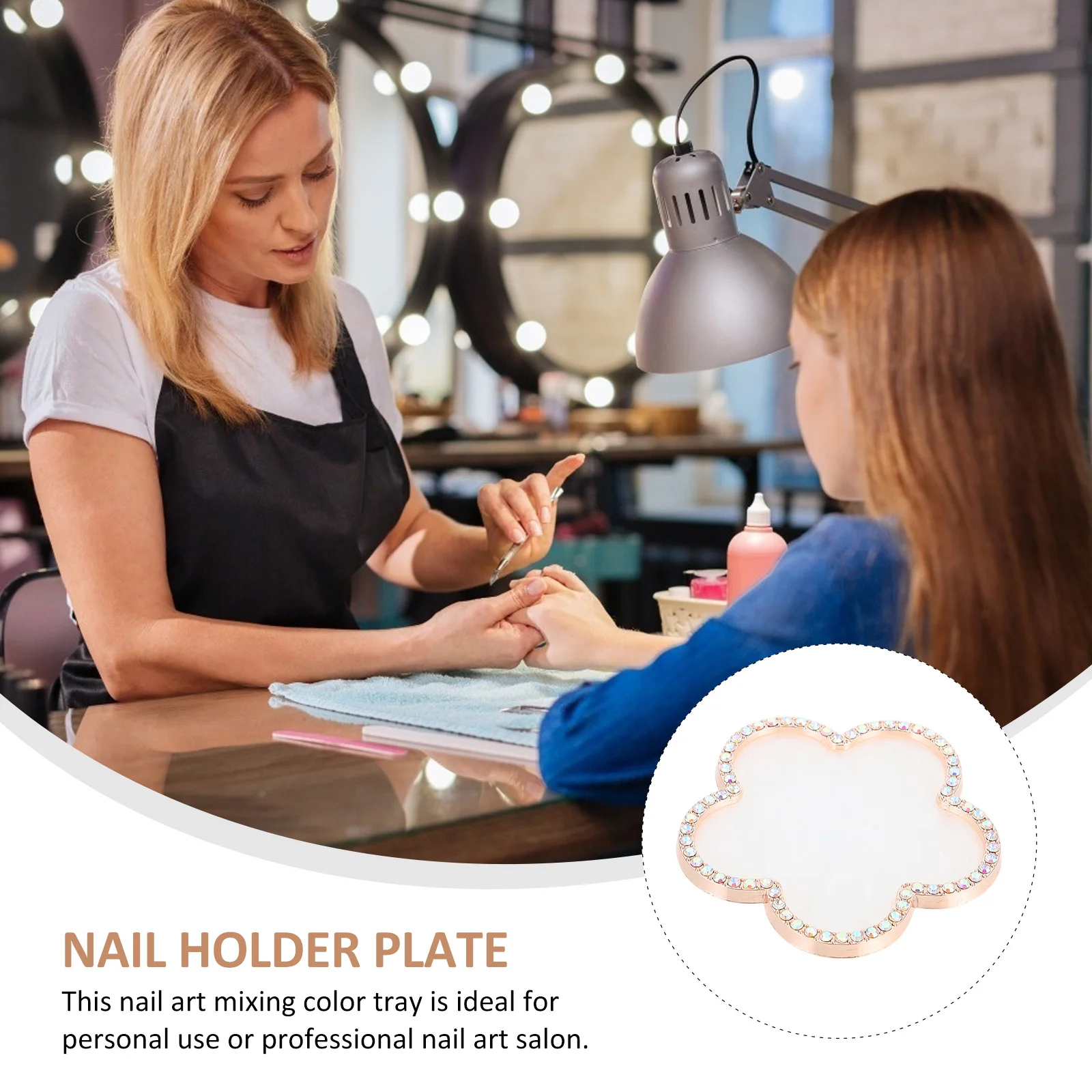 

Pearl Display Stand Nail Art Color Mixing Tray Retro Design For Manicure Artists Students Collectors Nail Holder Plate