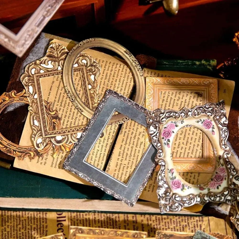 Flower Decorative Cards Geometric Retro Cutout Frame Decor Handcrafts DIY Tools Picture Frame Stickers DIY Photo Book