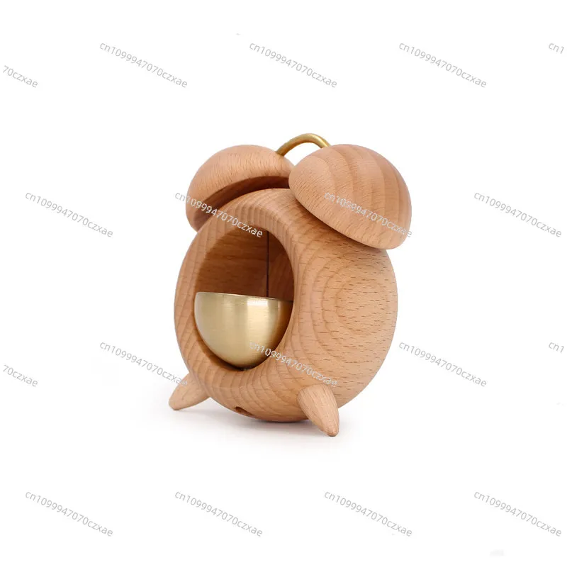 

Creative and Simple Alarm Clock Bell, Magnetic Solid Wood Copper Bell Ornament, Soft Desktop Ornament