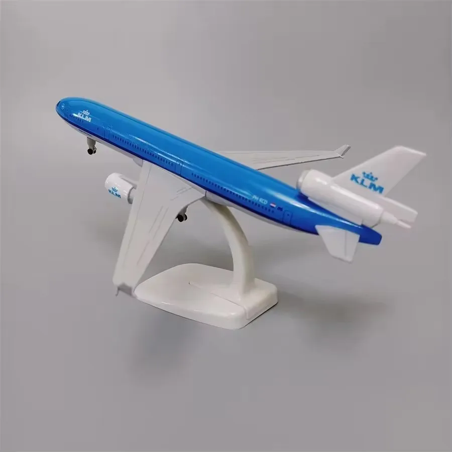 1:400 20cm Netherlands KLM Airlines MD MD-11 Airways Diecast Airplane Model Alloy Metal Air Plane Model w Wheels Aircraft Toys