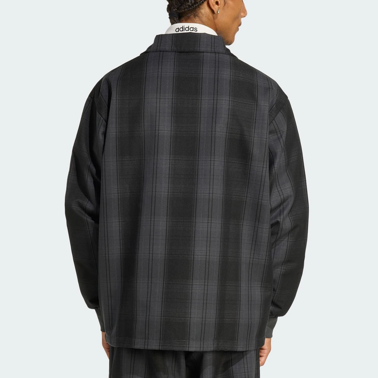 Adidas genuine clover men's loose plaid sports casual jacket KG4633