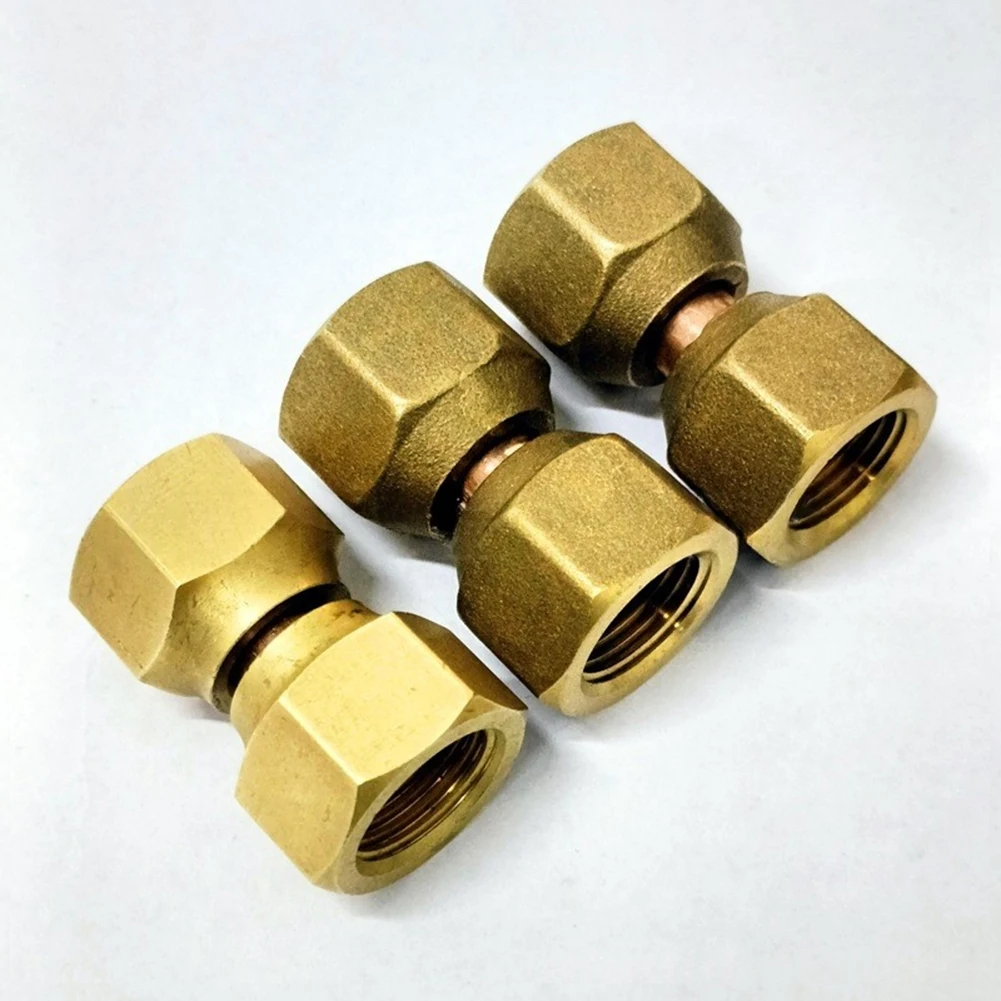 2pcs Heavy Duty Brass Adapter For Female Flare Connections, Compatible With Fuel Oil Air Gas Lines Installation