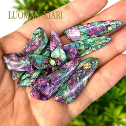 13x45mm Water Drop Natural Stone Purple Green Sea Sediment Jasper Loose Beads for Jewelry Making DIY Bracelet Earriings Charms